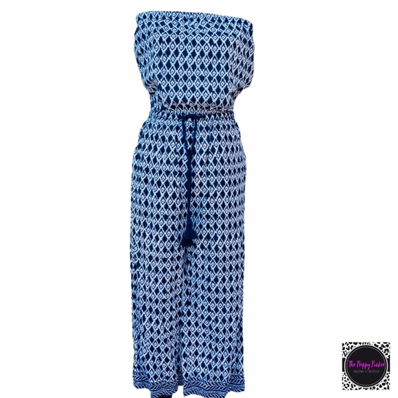 LOFT Pants - Ann Taylor Loft Beach Linen Jumpsuit Petite EUC